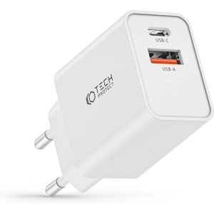 Hurtownia GSM - Síťová nabíječka Tech-Protect NC30W 2-portová síťová nabíječka PD 30W QC 3.0 bílá - THP2088 - {ean13} - Hurt