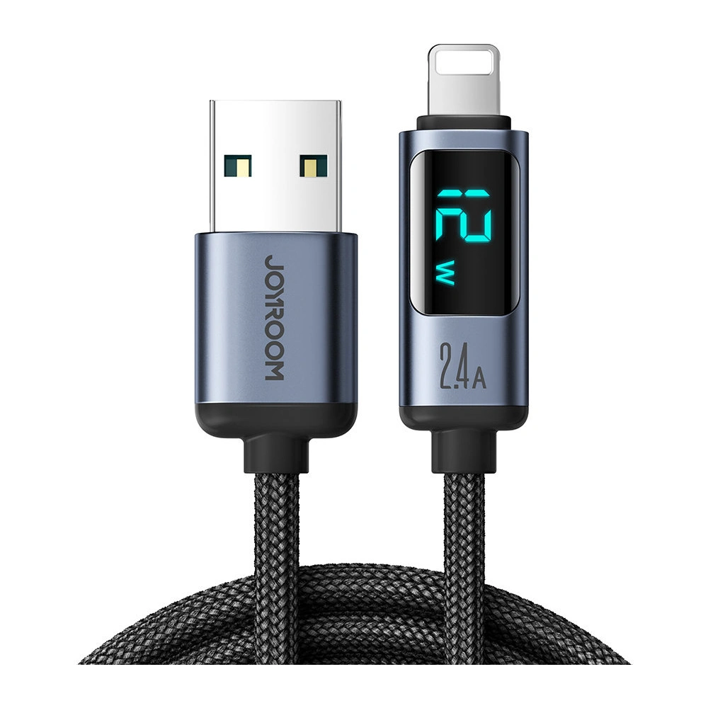 Hurtownia GSM - Cablul Joyroom S-AL012A16 Lightning/USB-A 2.4A 1.2m cu display LED negru - JYR750 - {ean13} - Hurt