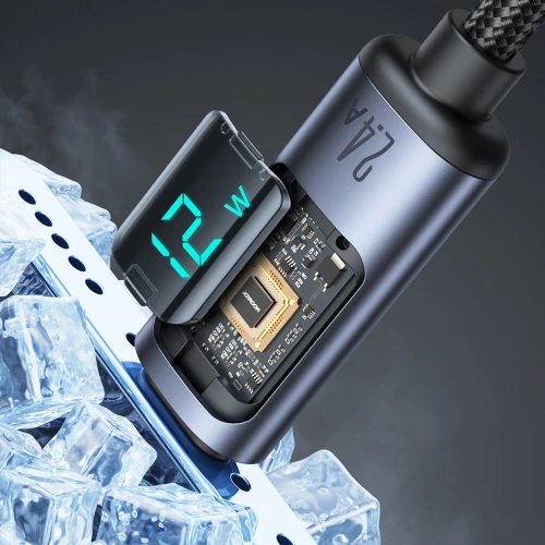 Kabel Joyroom S-AL012A16 Lightning/USB-A 2.4A 1.2m LED display czarny