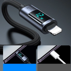 Hurtownia GSM - Kabel Joyroom S-AL012A16 Lightning/USB-A 2.4A 1.2m LED display czarny - JYR750 - {ean13} - Hurt