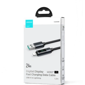 Kábel Joyroom S-AL012A16 Lightning/USB-A 2.4A 1.2m LED kijelző fekete