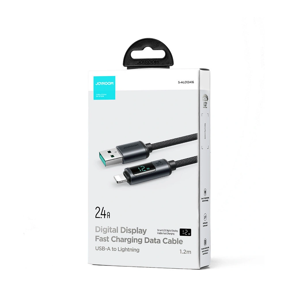 Hurtownia GSM - Kabel Joyroom S-AL012A16 Lightning/USB-A 2.4A 1.2m LED display czarny - JYR750 - {ean13} - Hurt