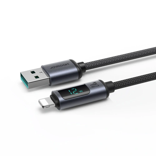 Kabel Joyroom S-AL012A16 Lightning/USB-A 2.4A 1.2m LED display czarny
