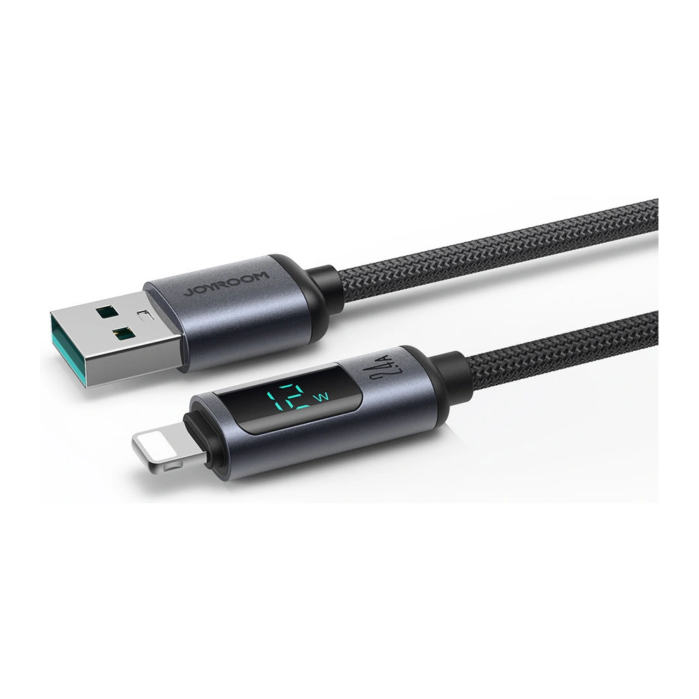 Hurtownia GSM - Cablul Joyroom S-AL012A16 Lightning/USB-A 2.4A 1.2m cu display LED negru - JYR750 - {ean13} - Hurt