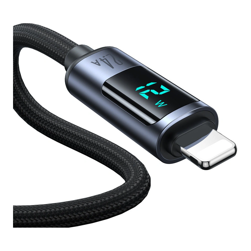 Hurtownia GSM - Cablul Joyroom S-AL012A16 Lightning/USB-A 2.4A 1.2m cu display LED negru - JYR750 - {ean13} - Hurt