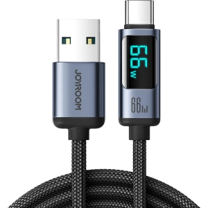 Hurtownia GSM - Cablul Joyroom S-AC066A16 USB-C/USB-A 66W 1.2m cu display LED negru - JYR752 - {ean13} - Hurt