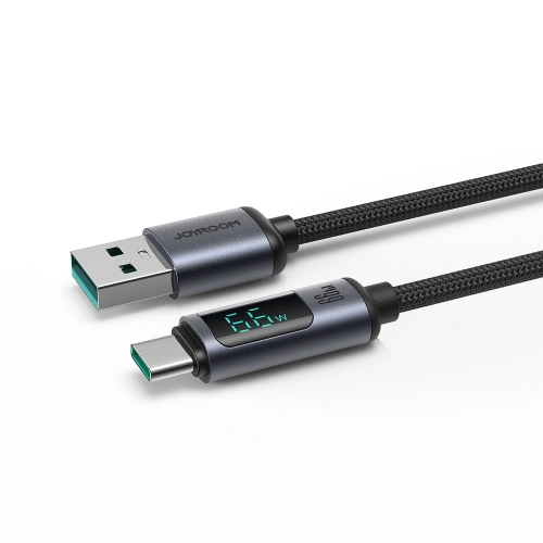Kabel Joyroom S-AC066A16 USB-C/USB-A 66W 1.2m LED display czarny