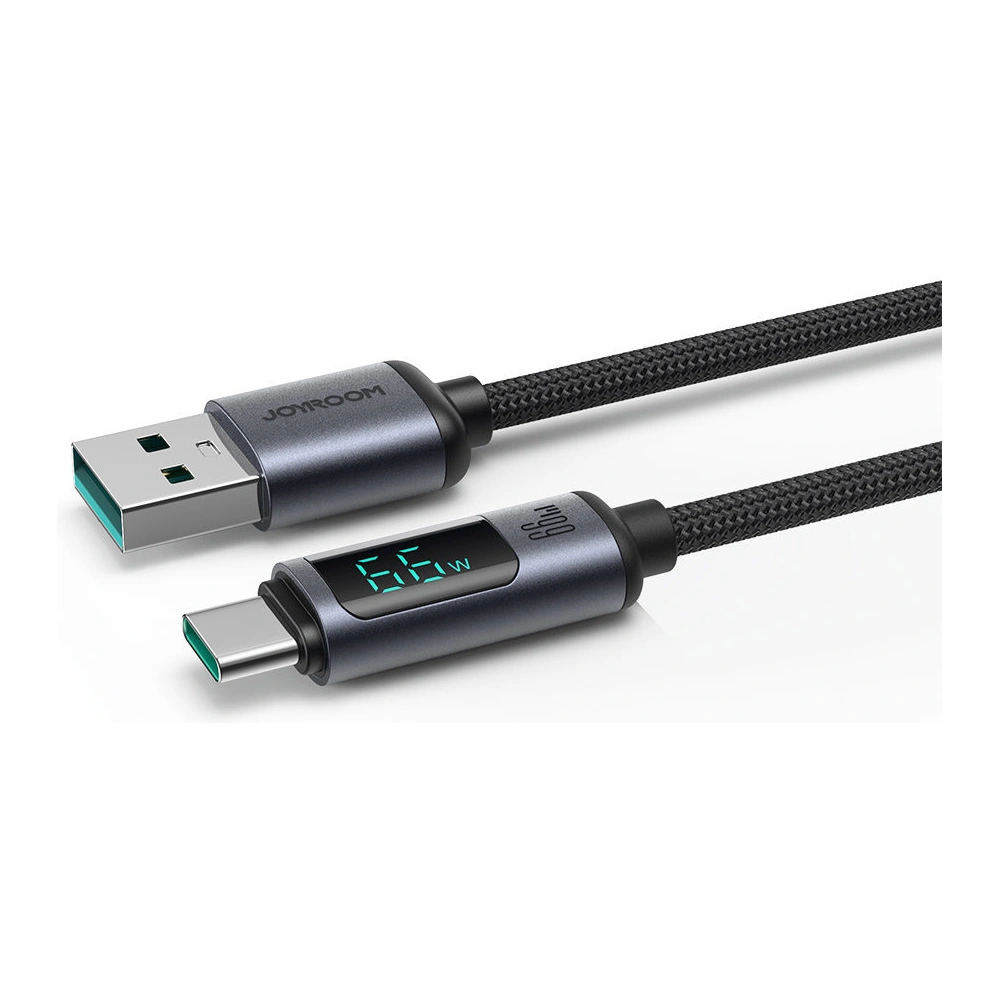 Hurtownia GSM - Cablul Joyroom S-AC066A16 USB-C/USB-A 66W 1.2m cu display LED negru - JYR752 - {ean13} - Hurt