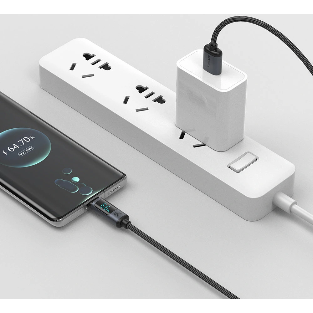 Hurtownia GSM - Cablul Joyroom S-AC066A16 USB-C/USB-A 66W 1.2m cu display LED negru - JYR752 - {ean13} - Hurt