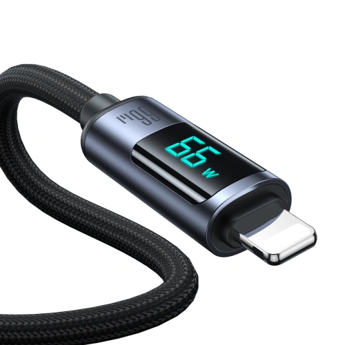 Kabel Joyroom S-AC066A16 USB-C/USB-A 66W 1.2m LED display czarny