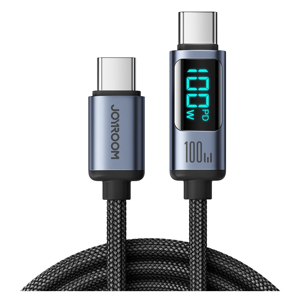 Hurtownia GSM - Kabel Joyroom S-CC100A16 USB-C/USB-C 100W 1.2m LED display czarny - JYR753 - {ean13} - Hurt