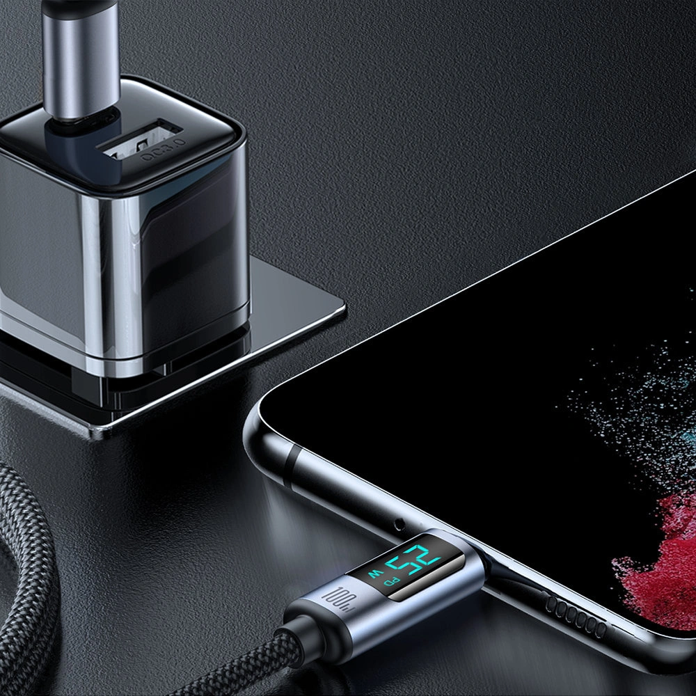 Hurtownia GSM - Kábel Joyroom S-CC100A16 USB-C/USB-C 100W 1.2m LED kijelző fekete - JYR753 - {ean13} - Hurt