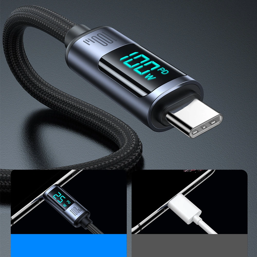 Hurtownia GSM - Kabel Joyroom S-CC100A16 USB-C/USB-C 100W 1.2m LED display czarny - JYR753 - {ean13} - Hurt