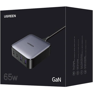 Nabíječka UGREEN CD327 Nexode, 2x USB-C, 2x USB-A, GaN, 65W (šedá)