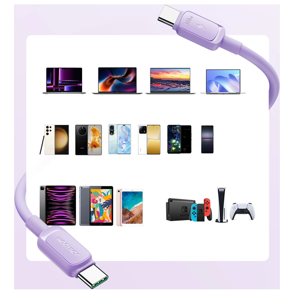Hurtownia GSM - Kabel Joyroom S-CC100A14 USB-C/USB-C 100W 1,2 m violet - JYR757 - {ean13} - Hurt