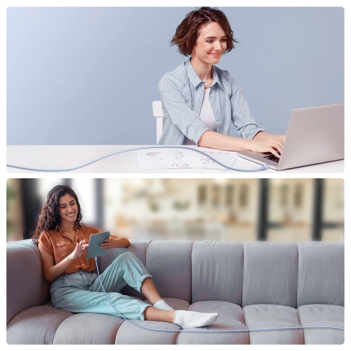 Kabel Joyroom S-CC100A14 USB-C/USB-C 100W 1,2 m niebieski