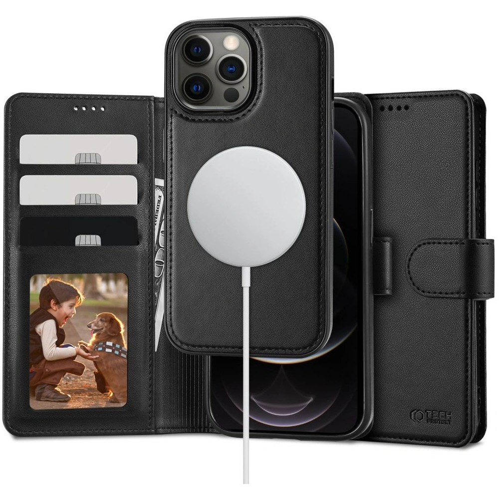 Hurtownia GSM - Etui Tech-Protect Wallet MagSafe Apple iPhone 12/12 Pro Negru - THP2091 - {ean13} - Hurt