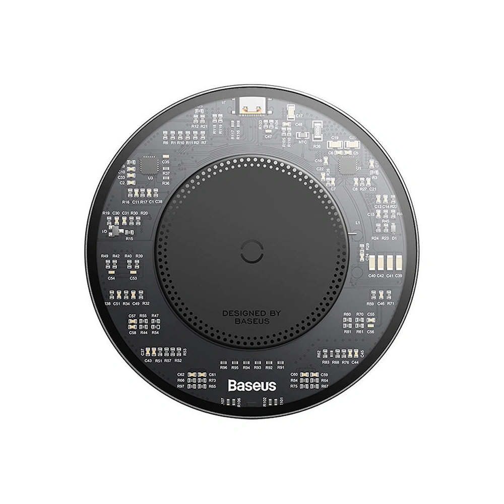 Hurtownia GSM - Încărcător wireless Baseus Simple 2 15W + cablu USB-C/USB-C (negru) - BSU4391 - {ean13} - Hurt