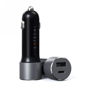 Hurtownia GSM - Ładowarka samochodowa Satechi 72W USB-C 60W PD, USB-A (space gray) - STH60 - {ean13} - Hurt