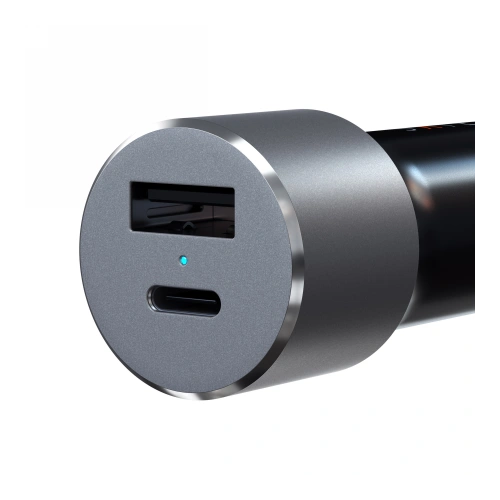 Ładowarka samochodowa Satechi 72W USB-C 60W PD, USB-A (space gray)