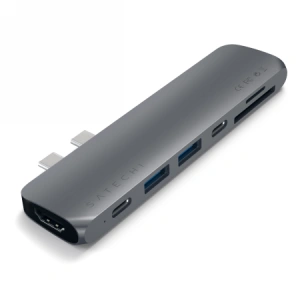 Hurtownia GSM - Adapter HUB Satechi Pro Hub Adapter dupla USB-C-vel MacBookhoz (2x USB-C, 2x USB-A, 4K HDMI, micro/SD kártyaolvasó) (space gray) - STH65 - {ean13} - Hurt