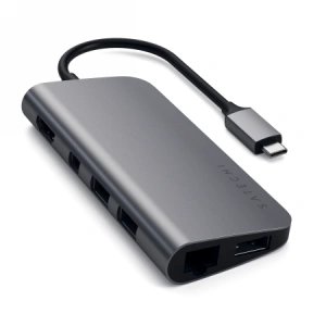 Hurtownia GSM - Adapter HUB Satechi USB-C multimédia adapter USB-C PD, 3x USB-A, HDMI 4K, micro/SD kártyaolvasó - STH70 - {ean13} - Hurt