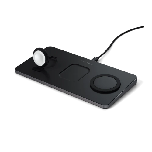 Ładowarka bezprzewodowa magnetyczna Satechi Trio Wireless Charging Pad (Apple Watch 2,5W, AirPods 5W, iPhone 7,5W)