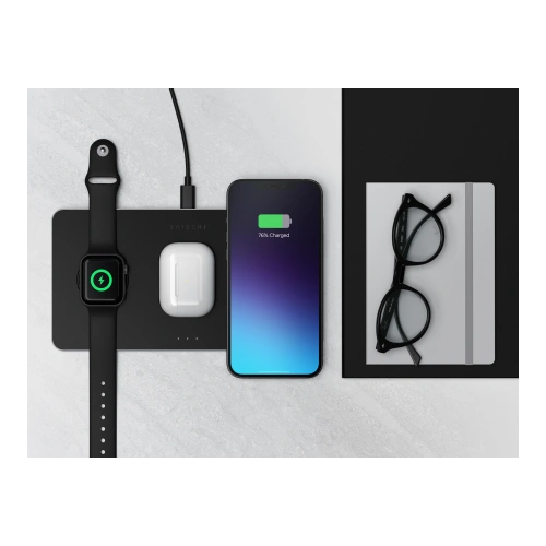 Ładowarka bezprzewodowa magnetyczna Satechi Trio Wireless Charging Pad (Apple Watch 2,5W, AirPods 5W, iPhone 7,5W)