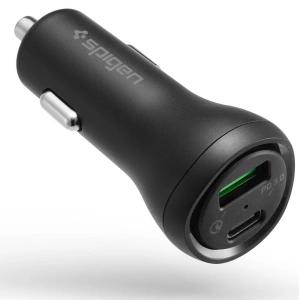 Hurtownia GSM - Autós töltő Spigen SteadiBoost F31QC 2-portos autós töltő PD 27W QC 3.0 Fekete - SPN2893 - {ean13} - Hurt