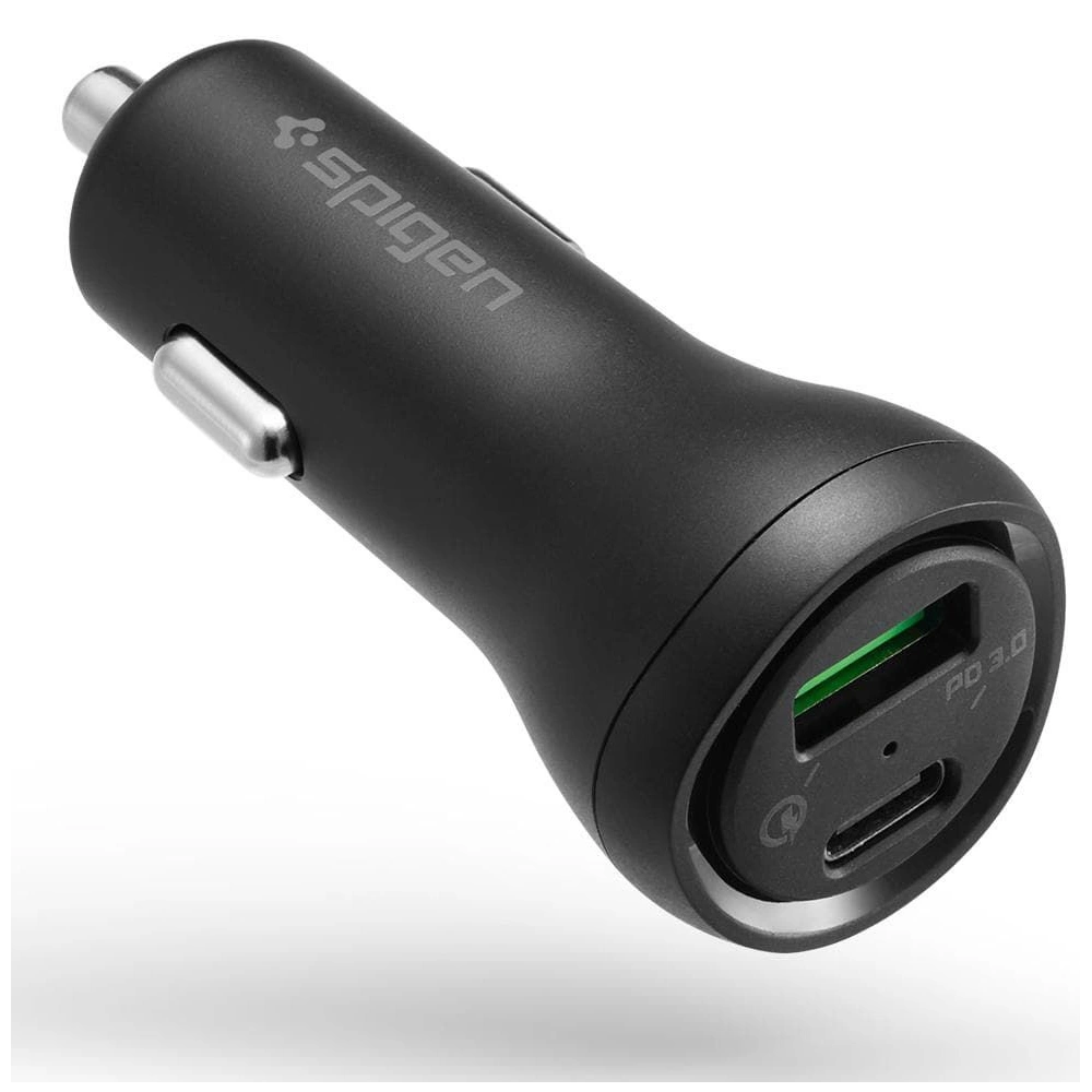 Hurtownia GSM - Autós töltő Spigen SteadiBoost F31QC 2-portos autós töltő PD 27W QC 3.0 Fekete - SPN2893 - {ean13} - Hurt