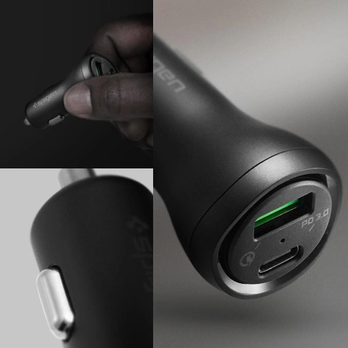 Ładowarka samochodowa Spigen SteadiBoost F31QC 2-port Car Charger PD 27W QC 3.0 Black