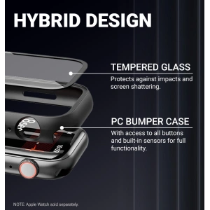 Wholesale Case + glass Crong Hybrid Watch Case Apple Watch 4/5/6/7/SE/8/9 40/41mm (Carbon) - CRG615 - {ean13} - Hurt