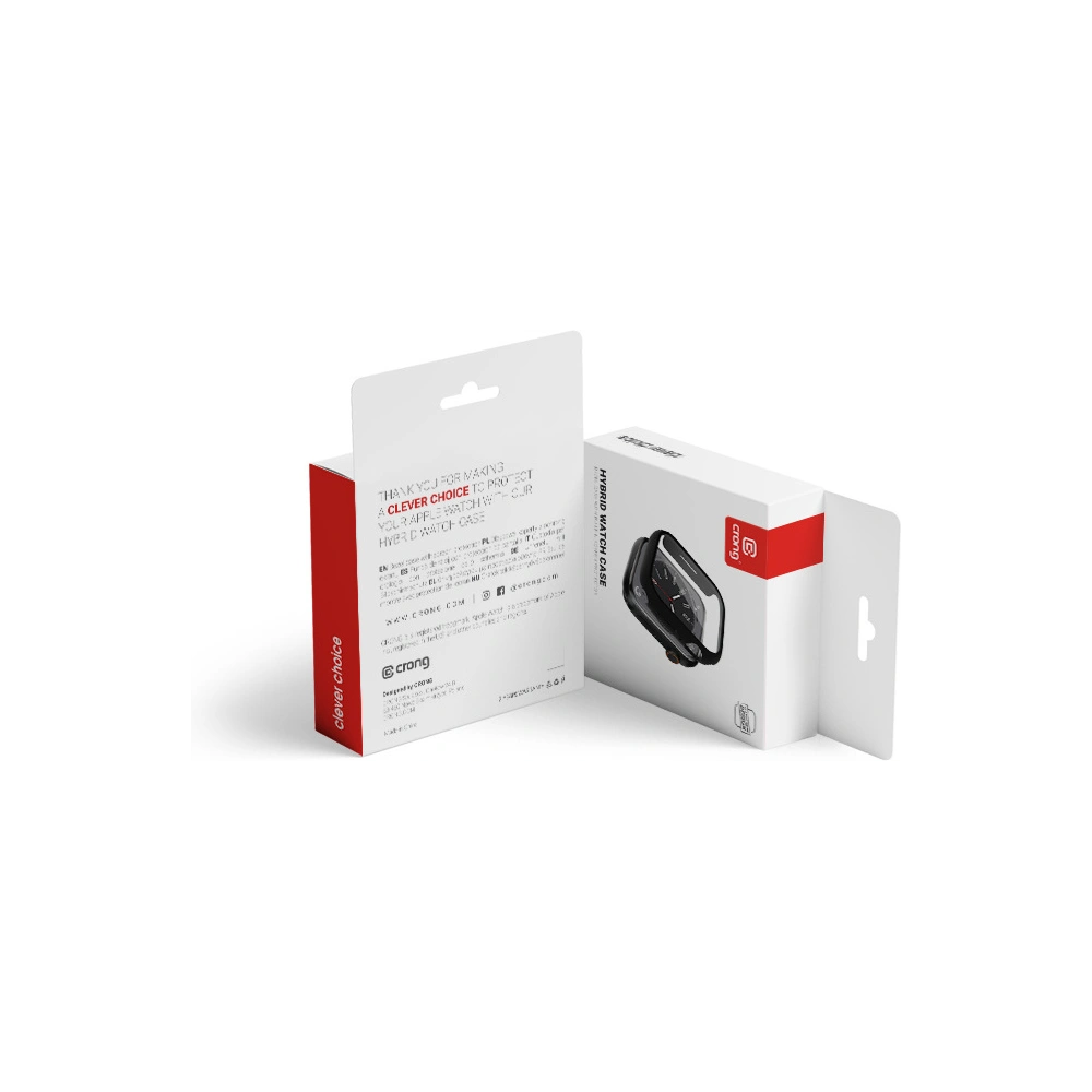 Hurtownia GSM - Etui + sticlă Crong Carcasă hibridă pentru ceas Apple Watch 4/5/6/7/SE/8/9 40/41mm (Negru) - CRG616 - {ean13} - Hurt