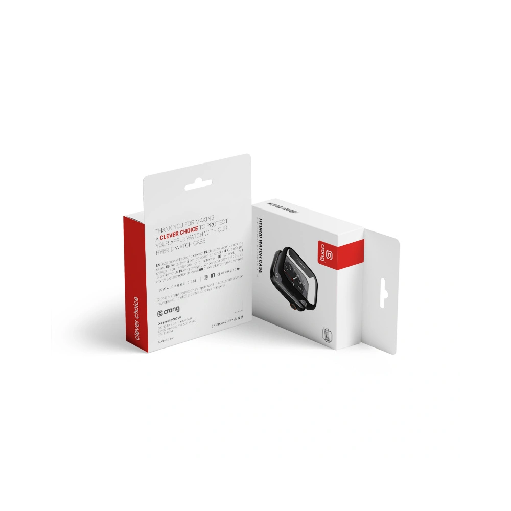Hurtownia GSM - Tok + üveg Crong Hybrid Óratok Apple Watch 4/5/6/7/8/9/SE 44/45mm (Fekete) - CRG619 - {ean13} - Hurt