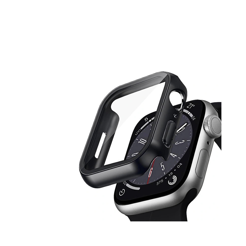 Wholesale Case + glass Crong Hybrid Watch Case Apple Watch 4/5/6/7/8/9/SE 44/45mm (Black) - CRG619 - {ean13} - Hurt