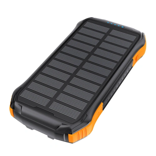 Powerbank solarny Choetech B658 2xUSB-A 10000mAh Qi 5W (czarno-pomarańczowy)