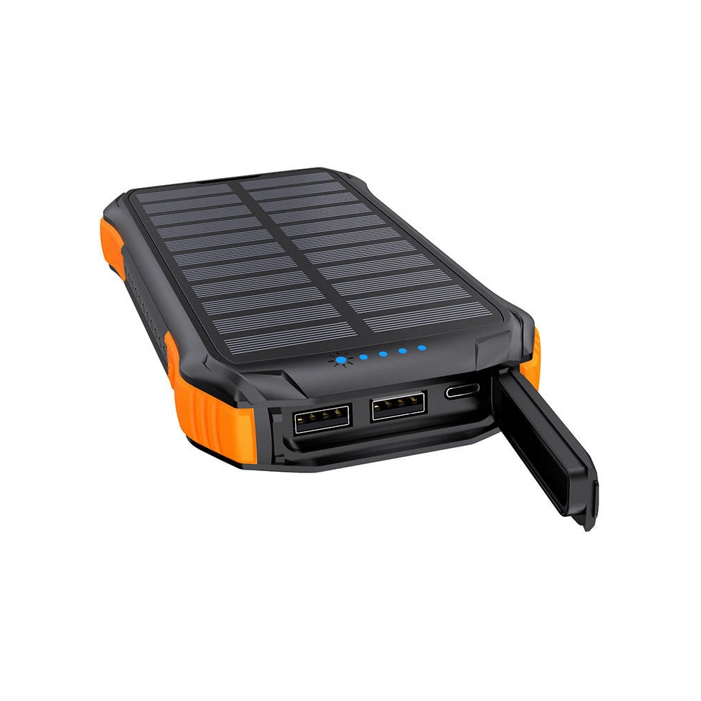 Hurtownia GSM - Powerbank solarny Choetech B658 2xUSB-A 10000mAh Qi 5W (czarno-pomarańczowy) - CHT187 - {ean13} - Hurt