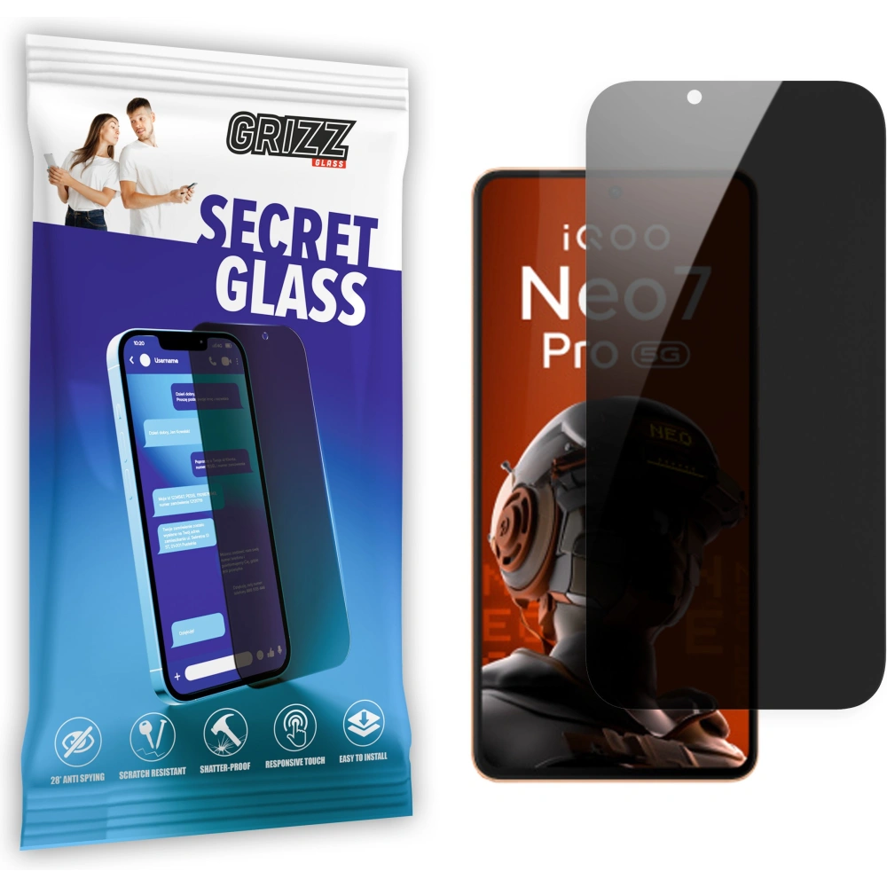 Matowe szkło prywatyzujące GrizzGlass SecretGlass do vivo iQOO Neo 7 Pro
