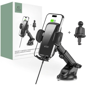 Upevnění do auta s bezdrátovou nabíječkou Tech-Protect CM15W-V1 Car Mount Wireless Charger 15W Black