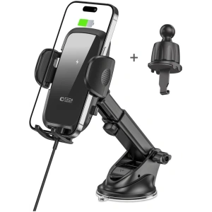 Uchwyt samochodowy z ładowarką bezprzewodową Tech-Protect CM15W-V1 Car Mount Wireless Charger 15W Black
