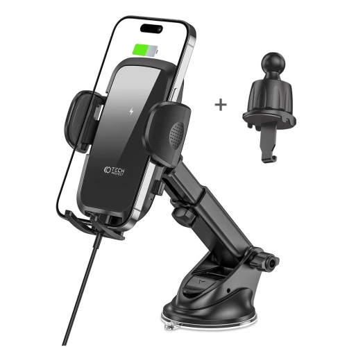 Uchwyt samochodowy z ładowarką bezprzewodową Tech-Protect CM15W-V1 Car Mount Wireless Charger 15W Black