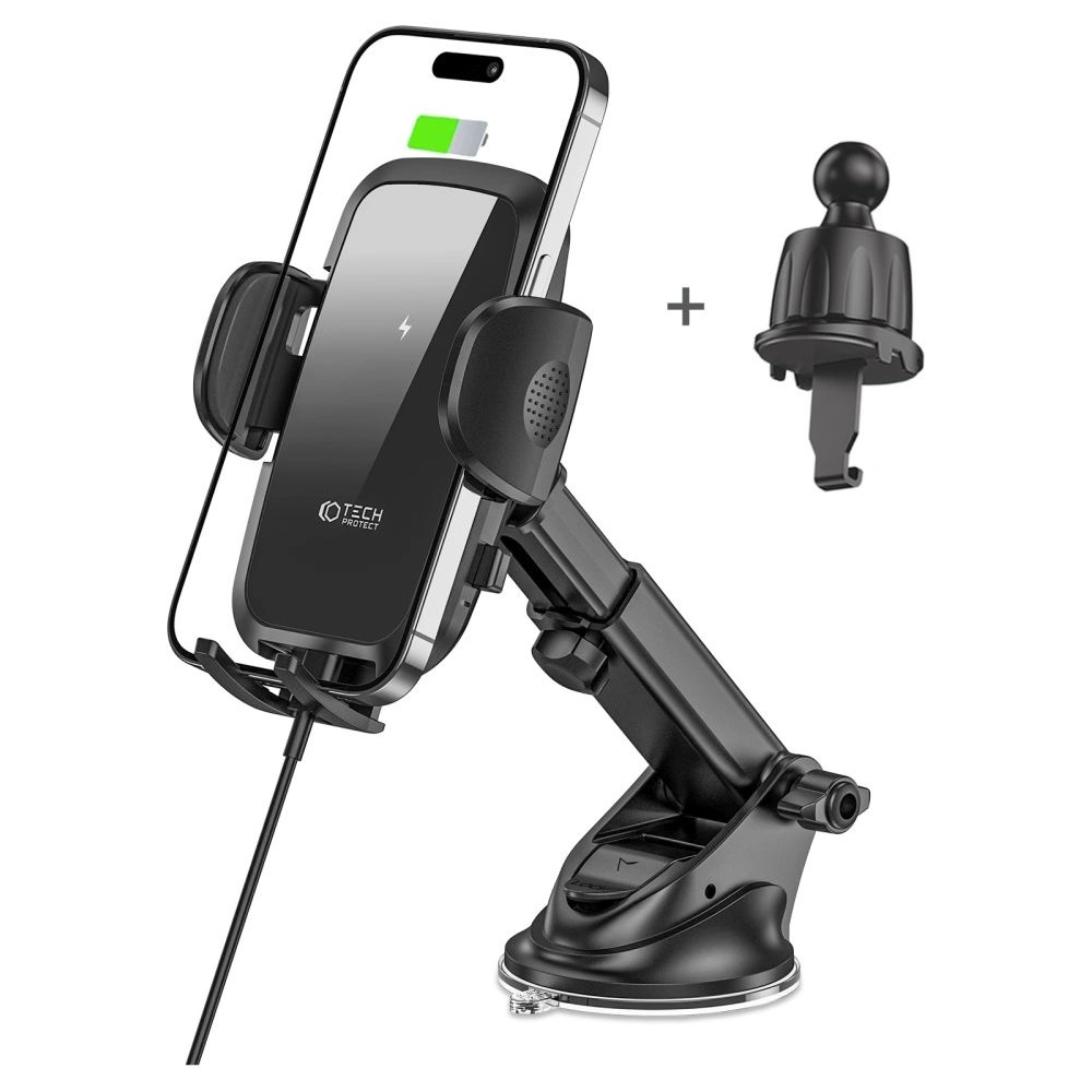Hurtownia GSM - Uchwyt samochodowy z ładowarką bezprzewodową Tech-Protect CM15W-V1 Car Mount Wireless Charger 15W Black - THP2114 - {ean13} - Hurt