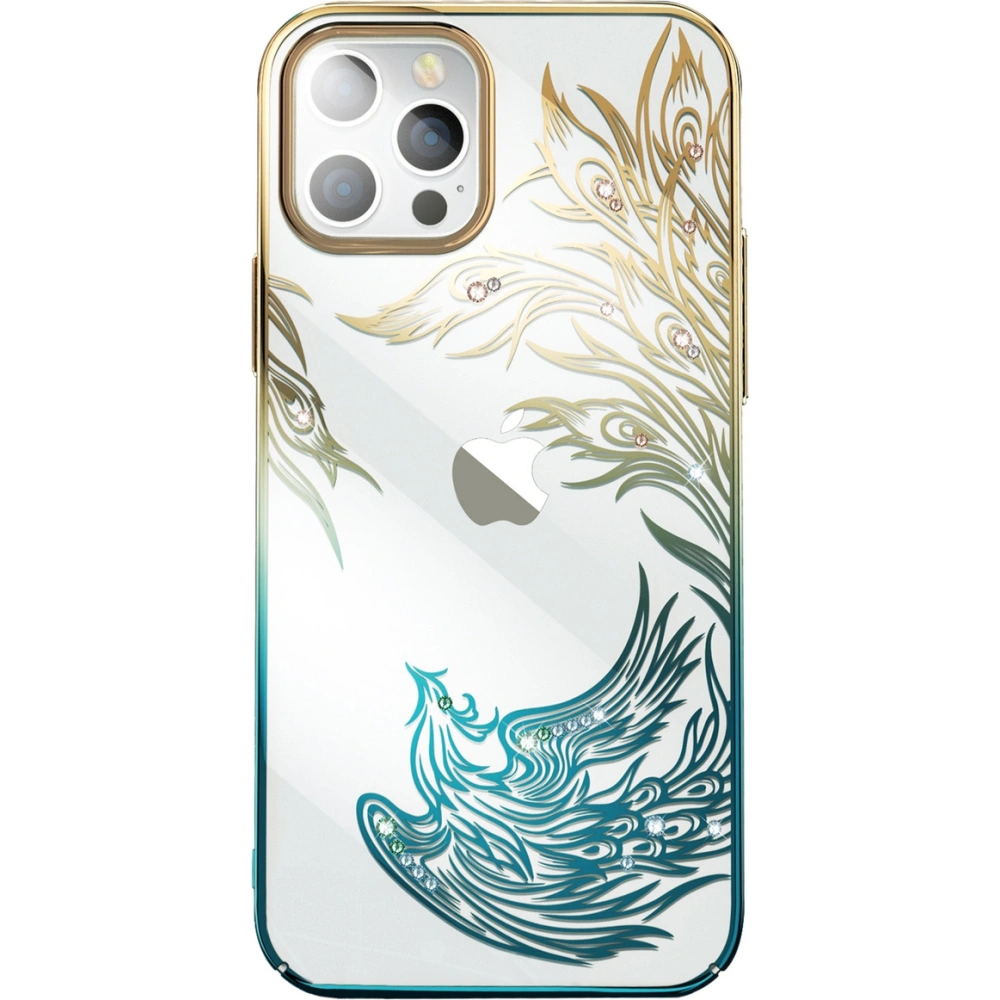 Hurtownia GSM - Etui Kingxbar Phoenix Swarovski Apple iPhone 14 Plus / 15 Plus arany-kék - KGX664 - {ean13} - Hurt