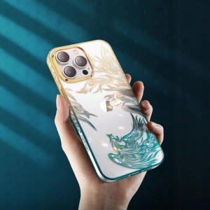 Hurtownia GSM - Etui Kingxbar Phoenix Swarovski Apple iPhone 14 Plus / 15 Plus złoto-niebieskie - KGX664 - {ean13} - Hurt