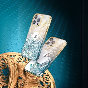 Hurtownia GSM - Etui Kingxbar Phoenix Swarovski Apple iPhone 14 Plus / 15 Plus złoto-niebieskie - KGX664 - {ean13} - Hurt