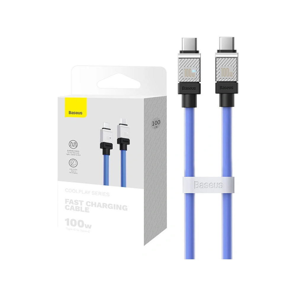 Hurtownia GSM - Kábel Baseus CoolPlay USB-C/USB-C 100W 1m (kék) - BSU4393 - {ean13} - Hurt