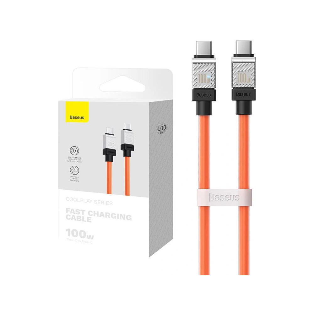 Hurtownia GSM - Kabel Baseus CoolPlay USB-C/USB-C 100W 1m (oranžový) - BSU4394 - {ean13} - Hurt