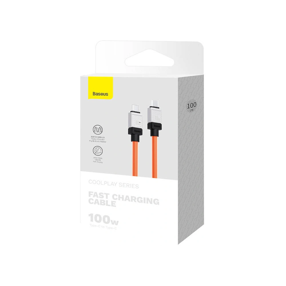 Hurtownia GSM - Kabel Baseus CoolPlay USB-C/USB-C 100W 1m (portocaliu) - BSU4394 - {ean13} - Hurt