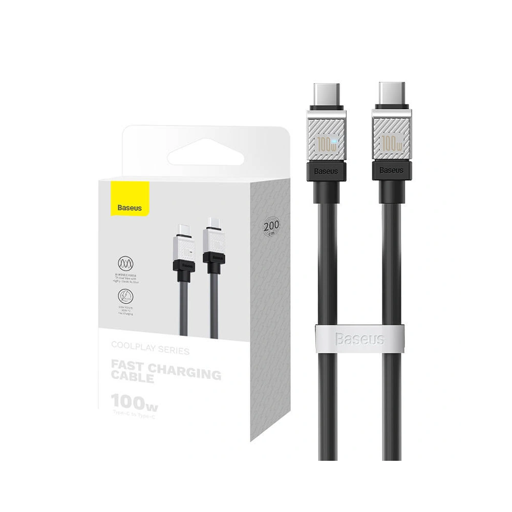 Hurtownia GSM - Kabel Baseus CoolPlay USB-C/USB-C 100W 2m (černý) - BSU4395 - {ean13} - Hurt