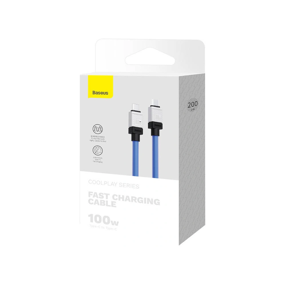 Hurtownia GSM - Kábel Baseus CoolPlay USB-C/USB-C 100W 2m (kék) - BSU4397 - {ean13} - Hurt